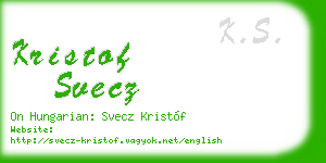 kristof svecz business card